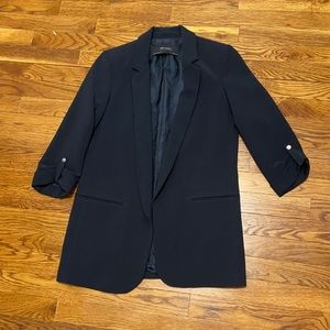 Zara Three Quarter Length Navy Blazer